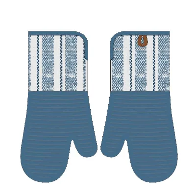 Cotton Silicone Oven Mitts Washable Waterproof Comfortable Non-Slip Anti-Scalding Printed Customizable Dishwasher Safe