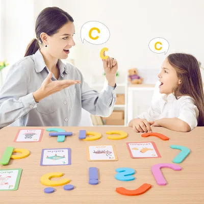Kids Letter Word Spelling Game, Alphabet Flash Cards Early Educational Learning Toy for Toddlers 3+