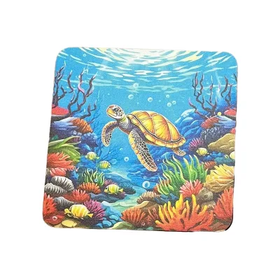 Modern Style Sea Turtle MDF Wooden Fridge Magnet Customisable Beach Design Factory Customised Tourists Shape Magnetic Sticker
