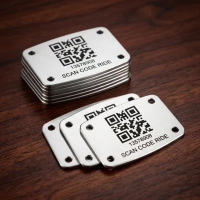 OEM Bike Parking QR Code Sign Aluminum Scan Code Plaque Custom Number Label Weatherproof for Bicycle Racks, Garages, Stations