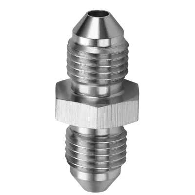 3AN Male to AN3 (3/8-24 UNF) Male Inverted Flare Stainless Steel Brake Adapter Fitting Connector