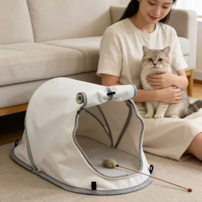 Puppy Kitten Pet Tent Oxford Cloth Breathable Waterproof Lightweight Sunscreen Indoor Outdoor Camping Picnic Carrying