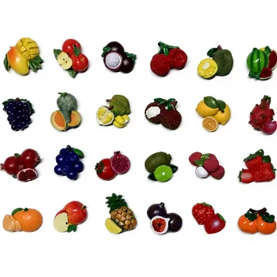 Custom Creative Resin Hand Painted Ice Cream Hamburger Pizza Fruit Food Fridge Magnet for Decor