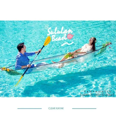 Strong Bearing Crystal Transparent Boat Two Person 6mm PC Construction Canoe