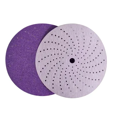 6-inch 150mm purple Whirlwind Sandpaper Porous Dry Grinding Round Plush Fabric for Car Putty Polishing 50 Pieces