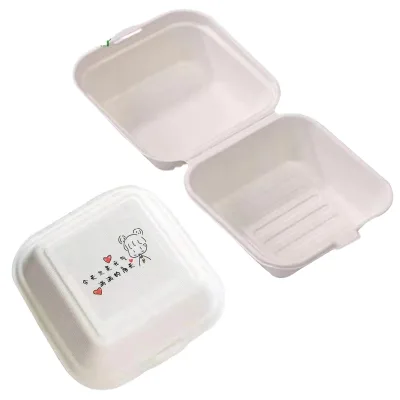 Disposable Lunch Box Packing Lunch Box Sugar Cane Biodegradable Pulp Box Light Food Takeaway Bento with Lid