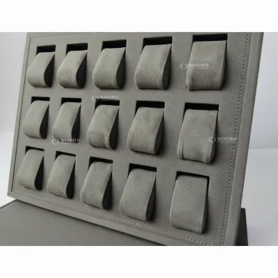High End MDF Wood Watch Storage Showcase Velvet Cushion Suede Jewelry Tray for Watch Display