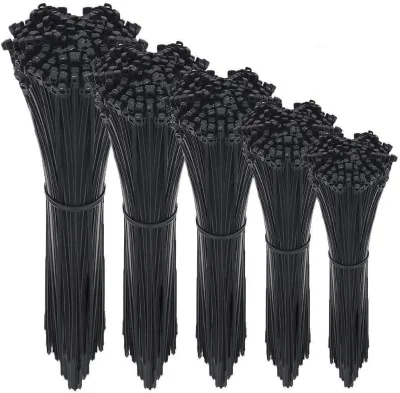 Factory Direct 2.5x100 MM Nylon 66 Cable Tie White and Black Wiring Accessories with Self-Locking Feature UV Anti-