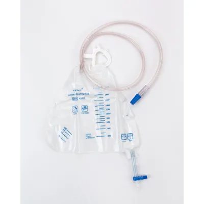 Urological Care Urine Draining Collection Bag Medical Pear Shape Adult 2000ml Urine Bag Bottom Draining with Universal Hanger