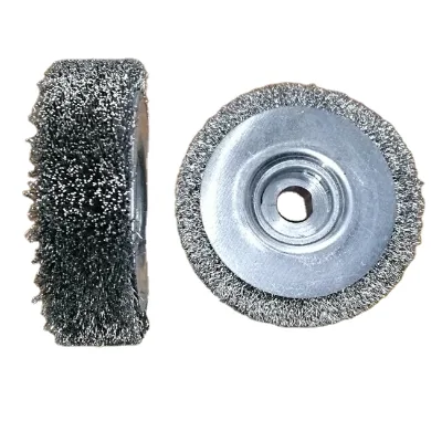 Industrial Heavy Duty 4 Inch Stainless Steel Wire Wheel Brush Keyway Slot Circular Finishing Grinder Tube Surface Cleaning