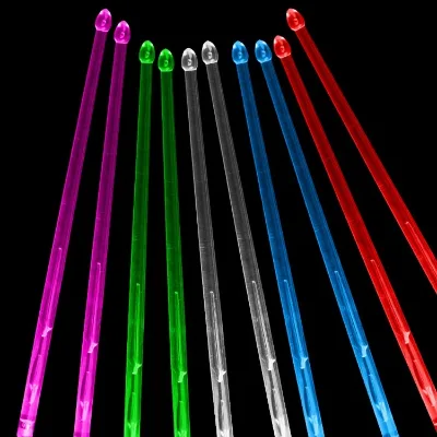 Wholesale 5A Acrylic Luminous Drumstick 13 Colors Fluorescent Drumstick for Stage Performance Jazz Drumstick