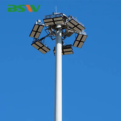 BSW China Manufacturer High Mast Light with Smart PLC Control System 1000W LED Floodlight for Mining Site Logistics Park