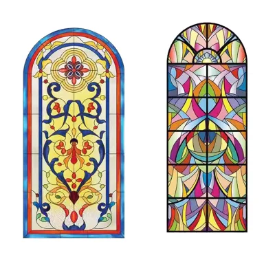 High Light Transmittance Stained Glass Sheets for Bathroom and Hall Decoration Colored Pulpit Design Solid Structure