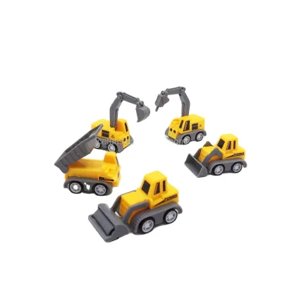 Innovative Hot Selling Boy Gift Plastic Mini Pull Back Excavator Engineering Vehicle Simulation Toy for Children