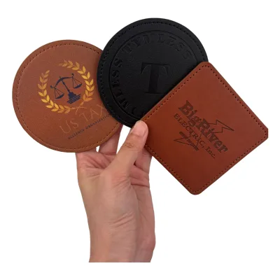 High Quality Customized PU Leather coaster Luxury Leather Cup Coaster for Drinks Coffee Beer