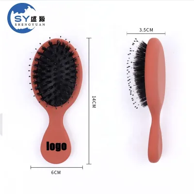 Wholesale Custom Logo Wet Brush Detangling Brush, Mini Detangler Black Wet Dry Tangle-Free Hair Brush for Women Salon Gift