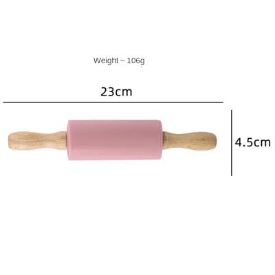 Xuan Jun Wooden Handle Silicone Rolling Pin Baking Heat-Resistant Non-Stick Pastry Dough Roller Sustainable Kitchen Baking Tools