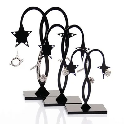 Black Acrylic Earring Display Stand - Perfect Showcase for Earrings, Countertop T Stand, and Stylish Jewelry Display