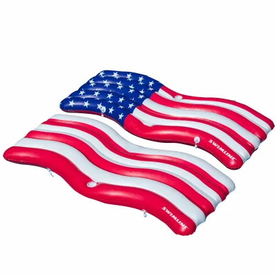 WATERHAN American Wave Flag PVC Inflatable Swimming Pool Connector Mattress Set for Children
