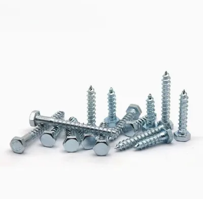Stainless Steel A2/A4 Metric M8 Hex Head Wood Screw DIN 571 Standard Class 8.8 Zinc Plated Finish for Outdoor Use
