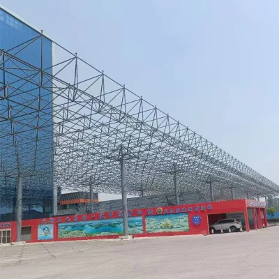 High Stability & Aesthetic Design Double-Layer Steel Space Frame for Train Stations