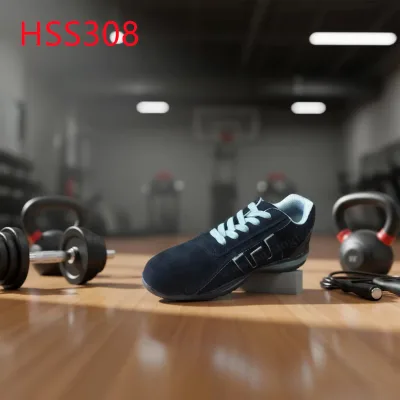 ZYF,Workout Anti-rip Natural Suede Leather Athletic Safety Shoes Group Training Power Train Sport Alloy Trainer Shoes HSS308
