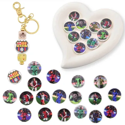 Wholesale Printed Soccer Star Cristiano Ronaldo PVC Focal Bead Football Fan Beads Pen Decorations with Sports Teams Fans