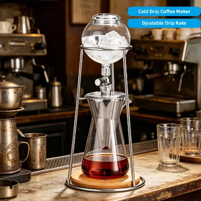 Adjustable Drip Rate Professional Cold Brew Coffee Tower, Slow Drip Coffee Maker for Barista and Coffee Lovers