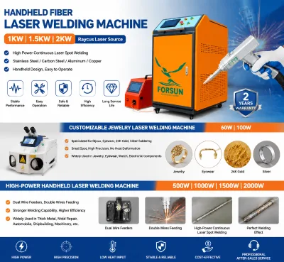 19% Discount Fiber laser 1500W 2000W fiber hand held laser welding machine for glasses frames molds solar batteries