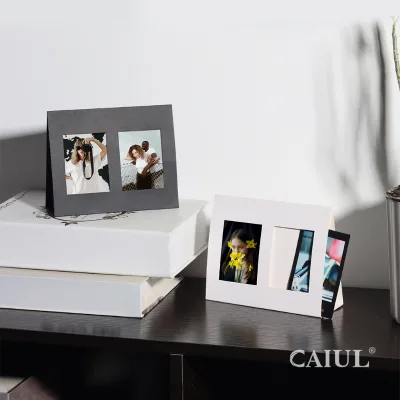 Lovely Candy-Style Foldable PVC Cover Kraft Paper Calendar Design 6" Photo Album Featuring 2 Windows Fujifilm Instax Mini EVO