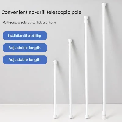 Tool-Free Telescopic Curtain Rod - Ideal for Shower, Wardrobe & Doorway, Multi-Purpose for Curtains