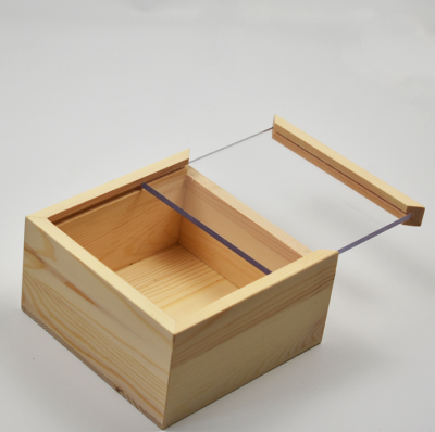 Unfinished Wood Box With Slide Lid