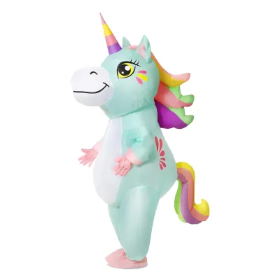 Wholesale Unisex Adult One Size Fit All Inflatable Full Body Dress Unicorn Costume for Halloween Costume Party