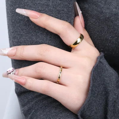 Chris April 316L Stainless Steel Plain Anxiety Spinner Ring Fidget for Anti Anxiety