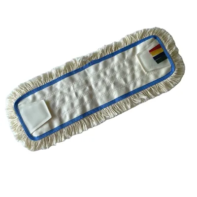 Wholesale Washable Dust Mop Head Industrial Household Indoor Floor Cleaning 100% Cotton Dust Flat Mop Head Replacement