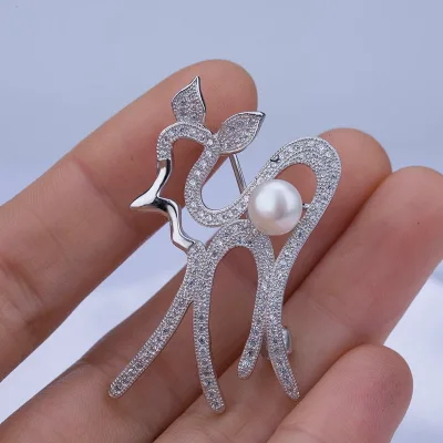 Innovative Design Color Optional Deer Shape Sterling 925 Silver Brooch