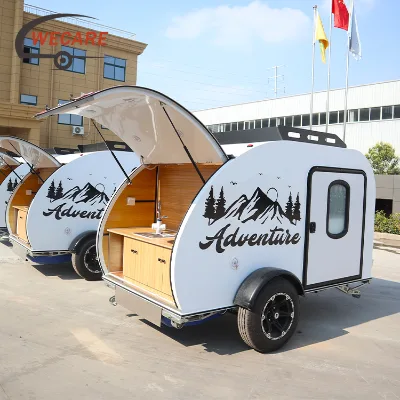 Wecare EEC Valid Galvanized Sheet Mobile Mini Rv caravan Trailer Travel for Sale