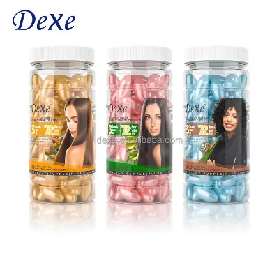 Dexe China Factory Customized Logo Pure Natural Plant Hair Care Repair Damaged Hair Oil Capsules Serum