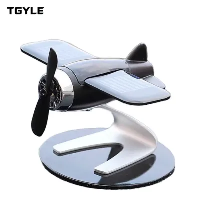 Creative Solar Airplane Car Dashboard Decoration Car Essential Oil Diffuser Fragrance Aromatherapy Diffuser Desk Ornaments