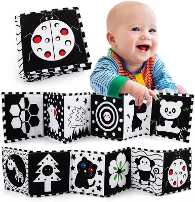 Black and White Baby Book High Contrast Baby Toys for Newborn Black and White Books for Babies Black and White Polyester Toys