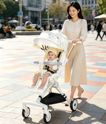 JXB High Recommend Lightweight Baby Carriage Can Sit or Lie Down with Wear-resistant Wheel