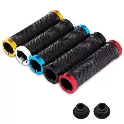 Ergonomic Rubber Lock bicycle Handlebar Grip Aluminum Alloy Small Accessory Handlebar Horn Set