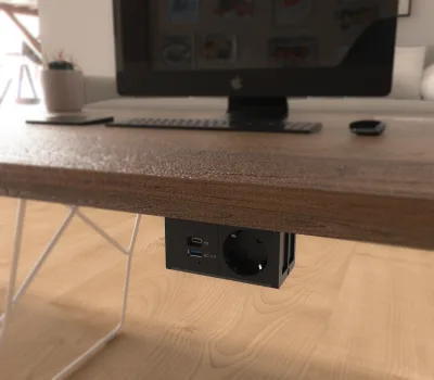 Universal Aluminum Alloy Desktop Power Strip Pop Table Mount USB Desk Outlet with Fast Charging 16A Rated Current