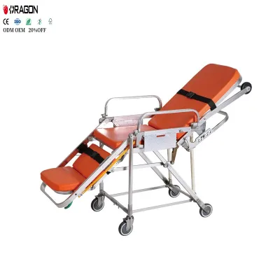 Multi-Purpose Aluminum Alloy Manual Ambulance Stretcher Lift Bed with Chair Function