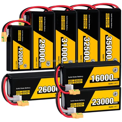 Semi Solid State Battery 6S 22.2V Lipo Battery 12000/16000/23000/26000/29000/31000/35000mAh 5C 10C Fpv Battery for Drone