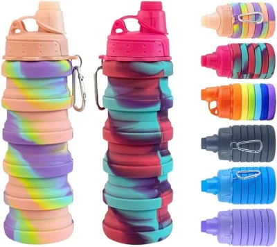 Foldable Silicone Sports Drink Water Bottle Expandable Drinking Cup Silicone Collapsible Reusable Coffee Cup for Hiking CLASSIC