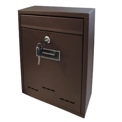 Architectural Wall Mount Mailbox with Privacy Lock and Peek Through Window Heavy Gauge Metal
