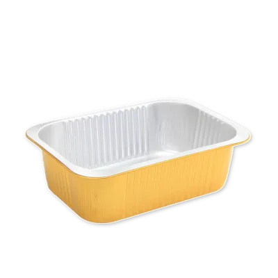 Aluminum Foil Bread Cloche Rectangle Baking Food Storage Containers Lids Gold Container 3300ML Food Grade Oven Safe