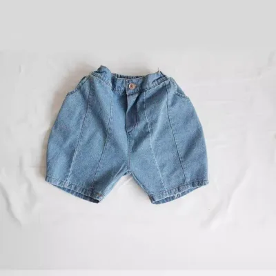 Summer Children's 5 Minutes Pants Korean Board Wash Water Cut Jeans Shorts