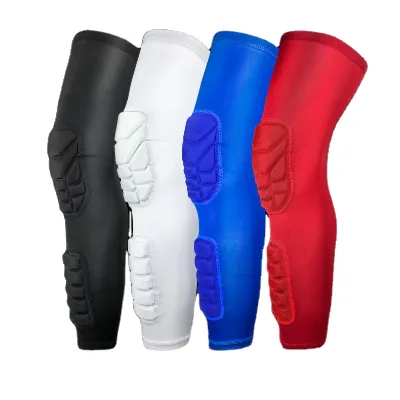 Knee Pads Long Leg Sleeves Brace Shin Guard Breathable Lightweight Sports Compression Knee Leg Sleeve With Bumper Pads